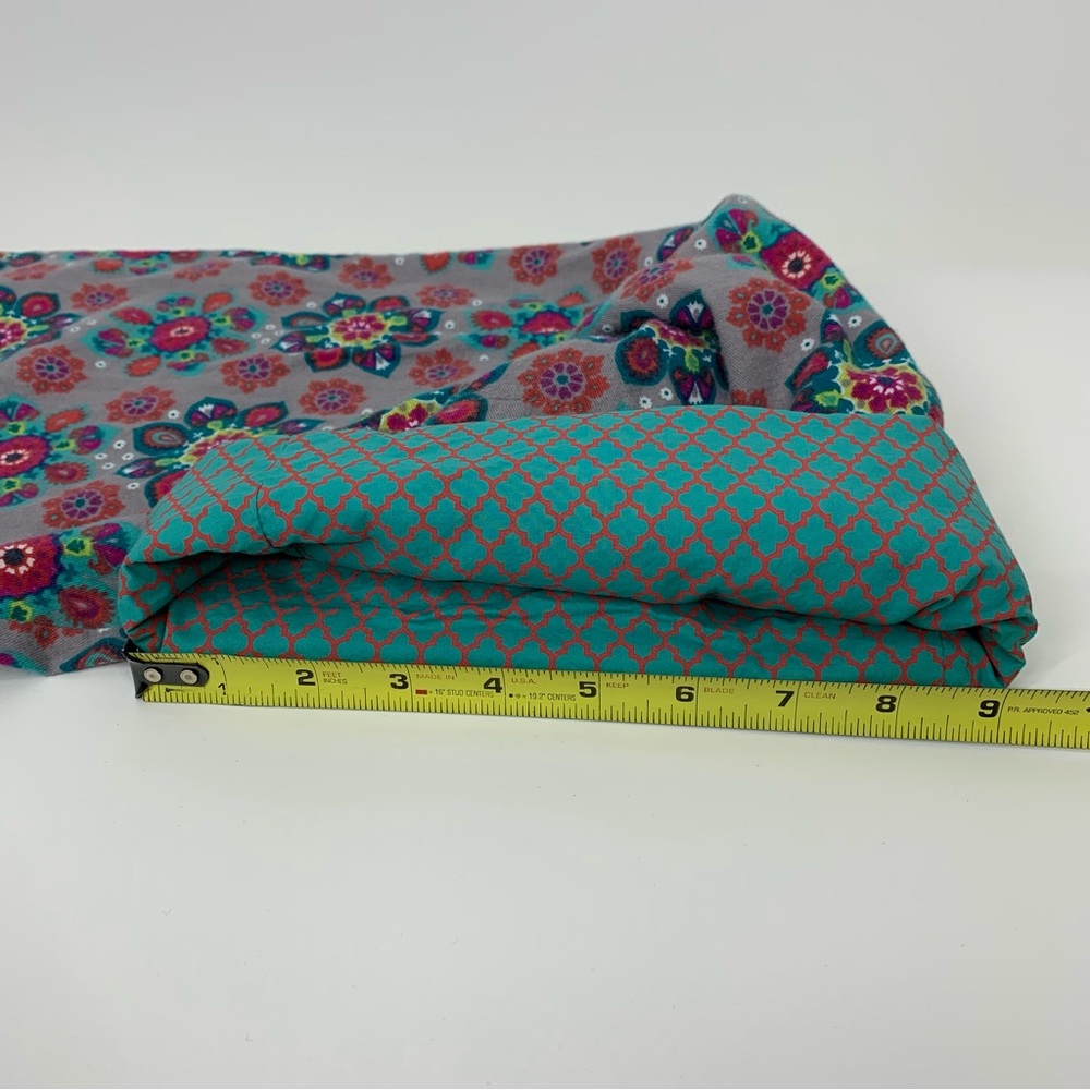 World Market Geometric Floral Boho Pajama Lounge Pants With Contrast Button Cuff - Picture 16 of 16